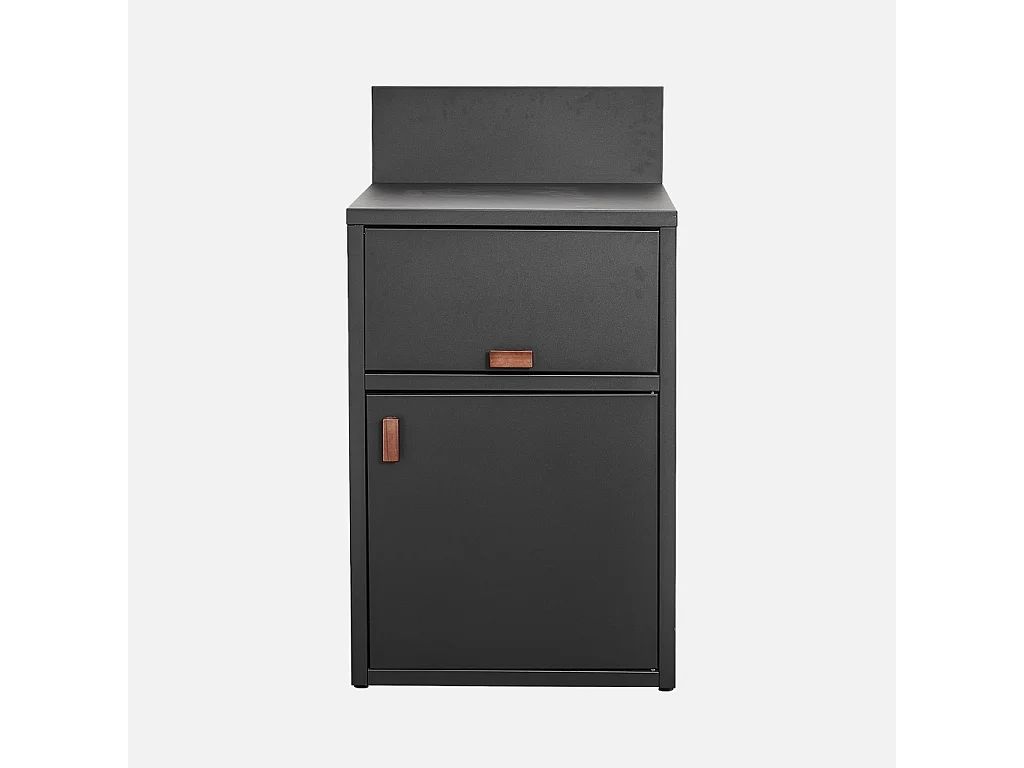Módulo cocina exterior de acero 2 puertas, 60cm negro