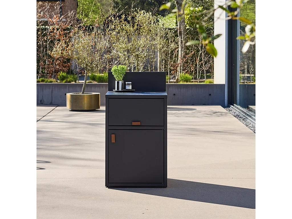 Módulo cocina exterior de acero 2 puertas, 60cm negro