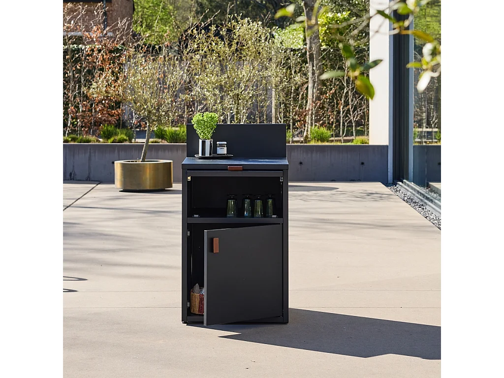 Módulo cocina exterior de acero 2 puertas, 60cm negro