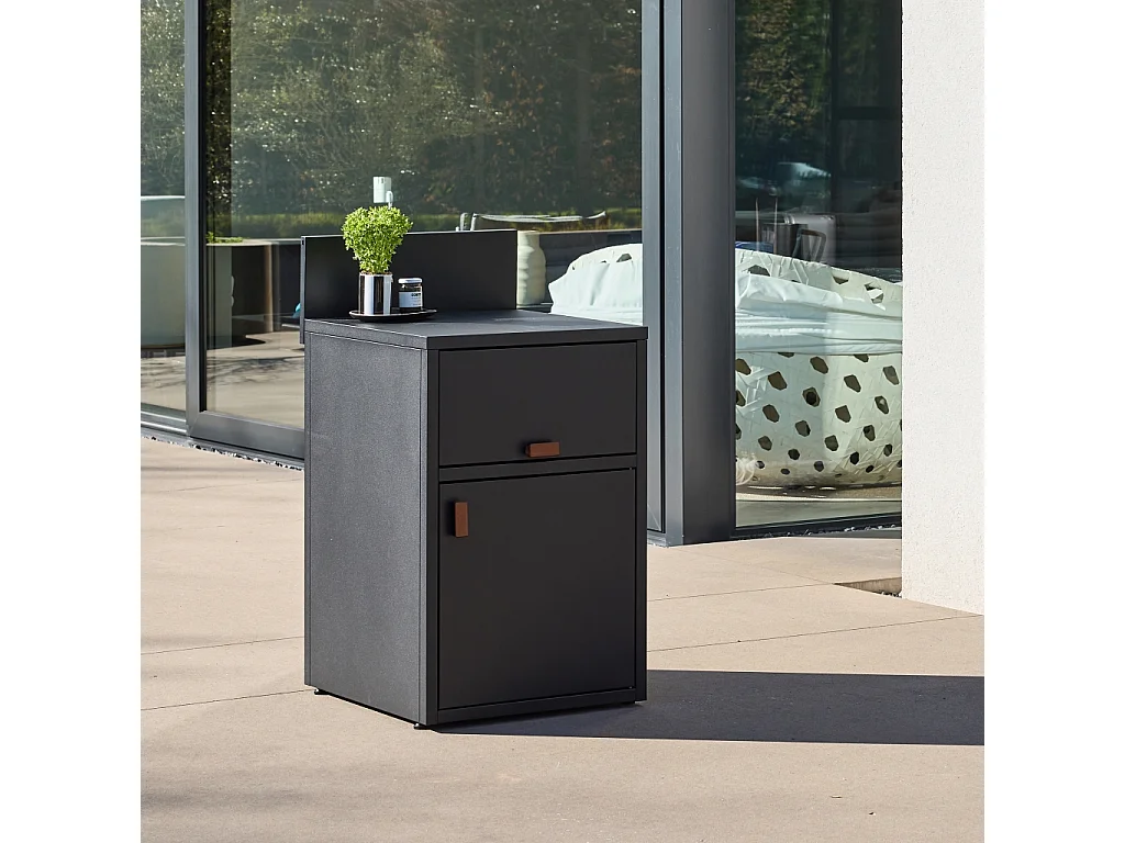 Módulo cocina exterior de acero 2 puertas, 60cm negro