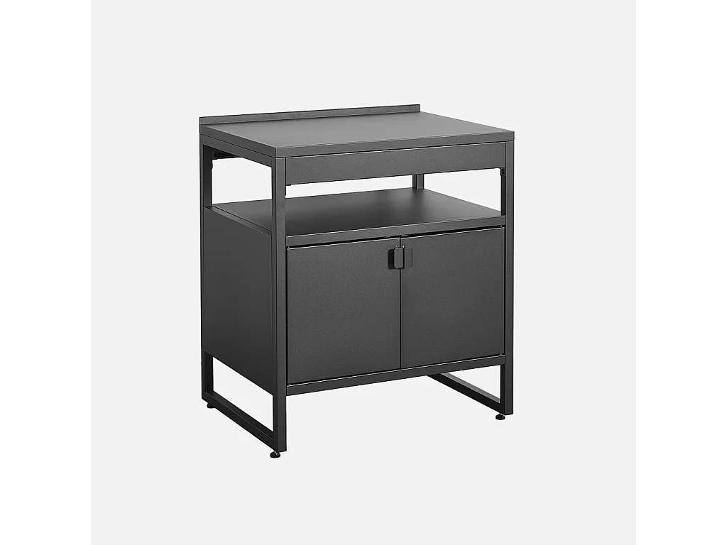 Cucina esterna in acciaio con 2 ante, 80cm, nero