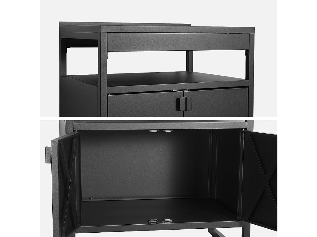 Cucina esterna in acciaio con 2 ante, 80cm, nero