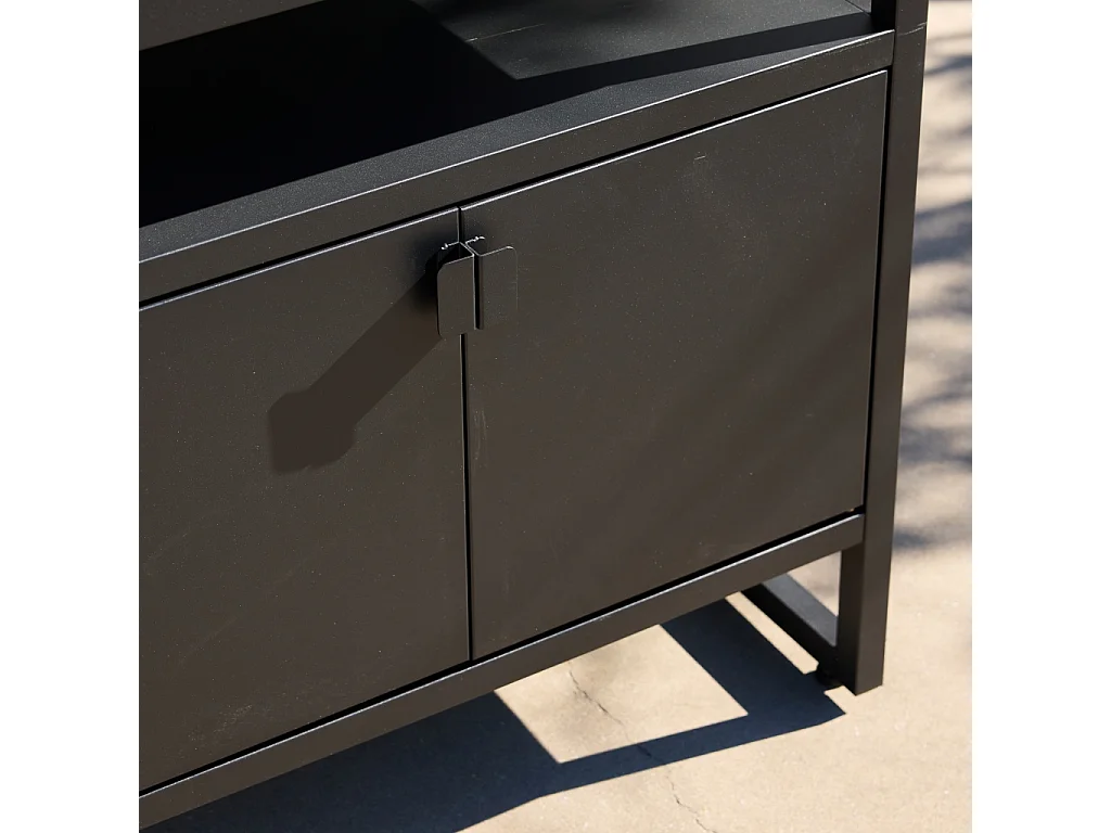 Cuisine extérieure acier 2 portes L80cm noir - Kea