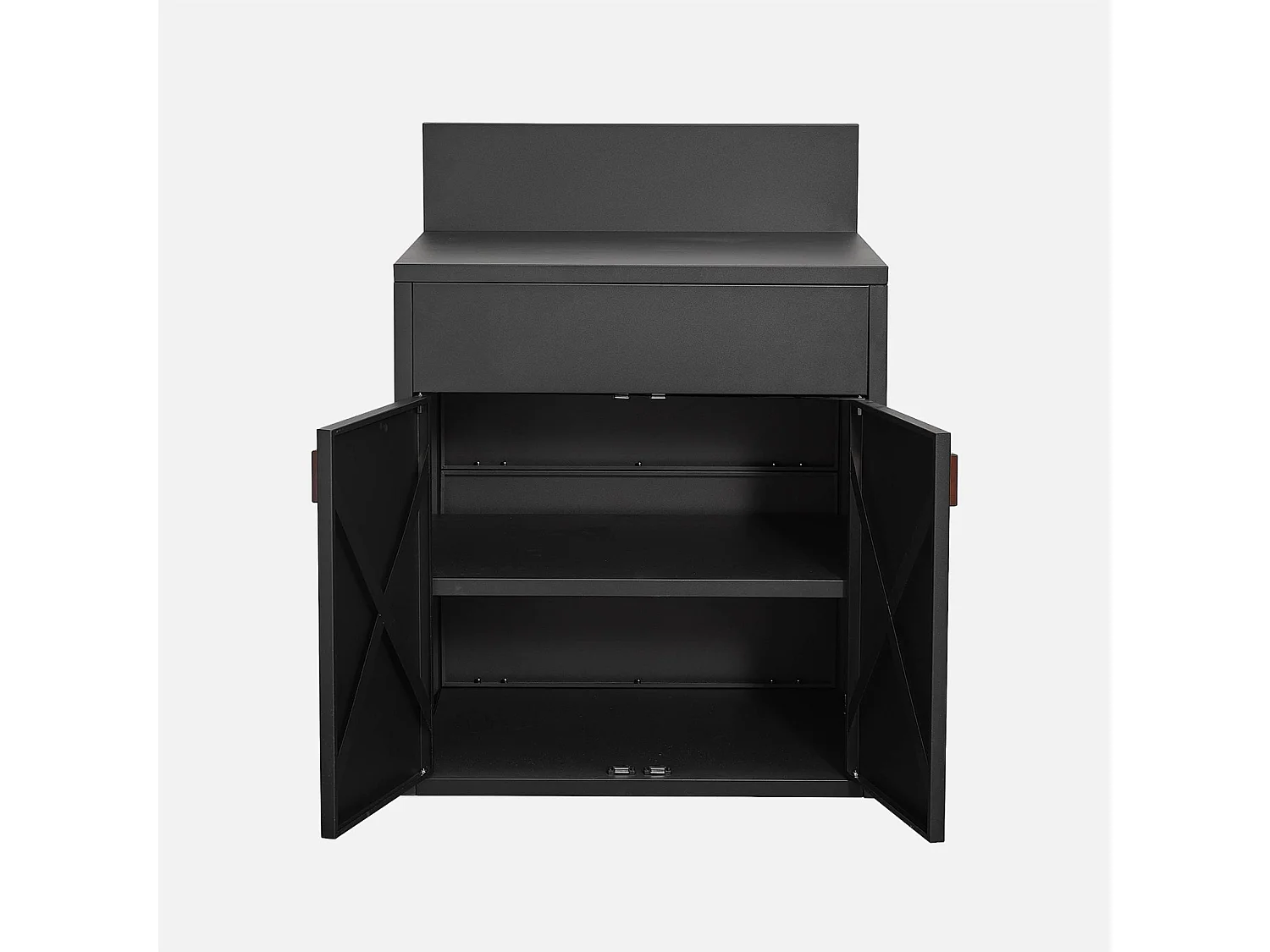 Cuisine extérieure 3 modules acier inoxydable noir - Thira