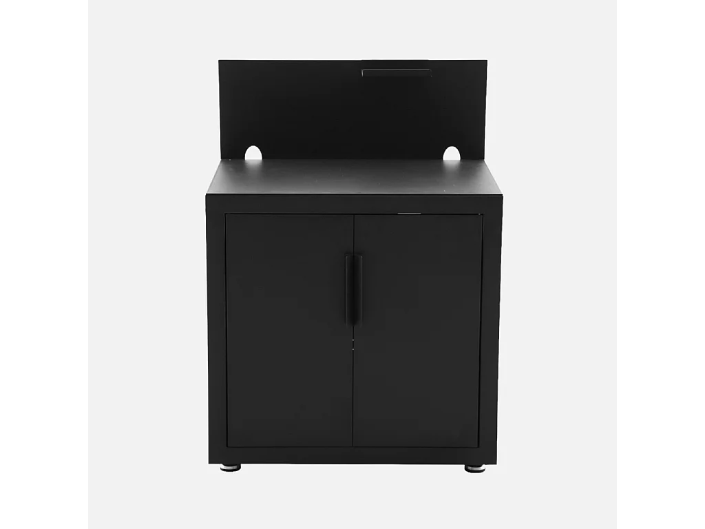 Cucina esterna in acciaio 2 porte 1 gancio, 80cm, nero