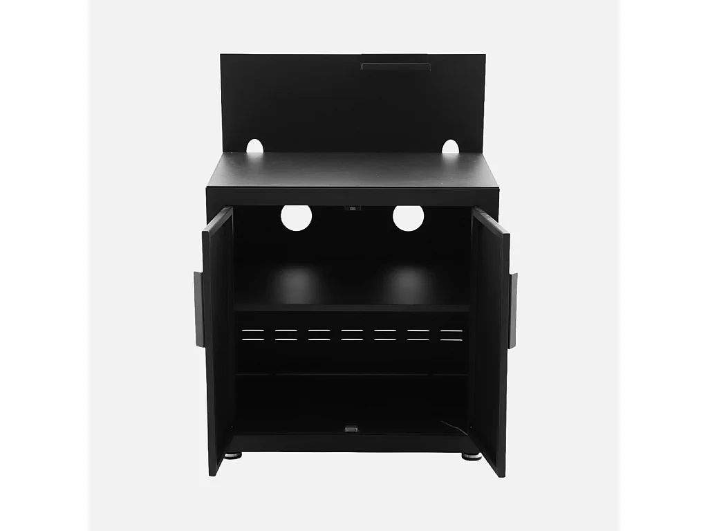 Cucina esterna in acciaio 2 porte 1 gancio, 80cm, nero