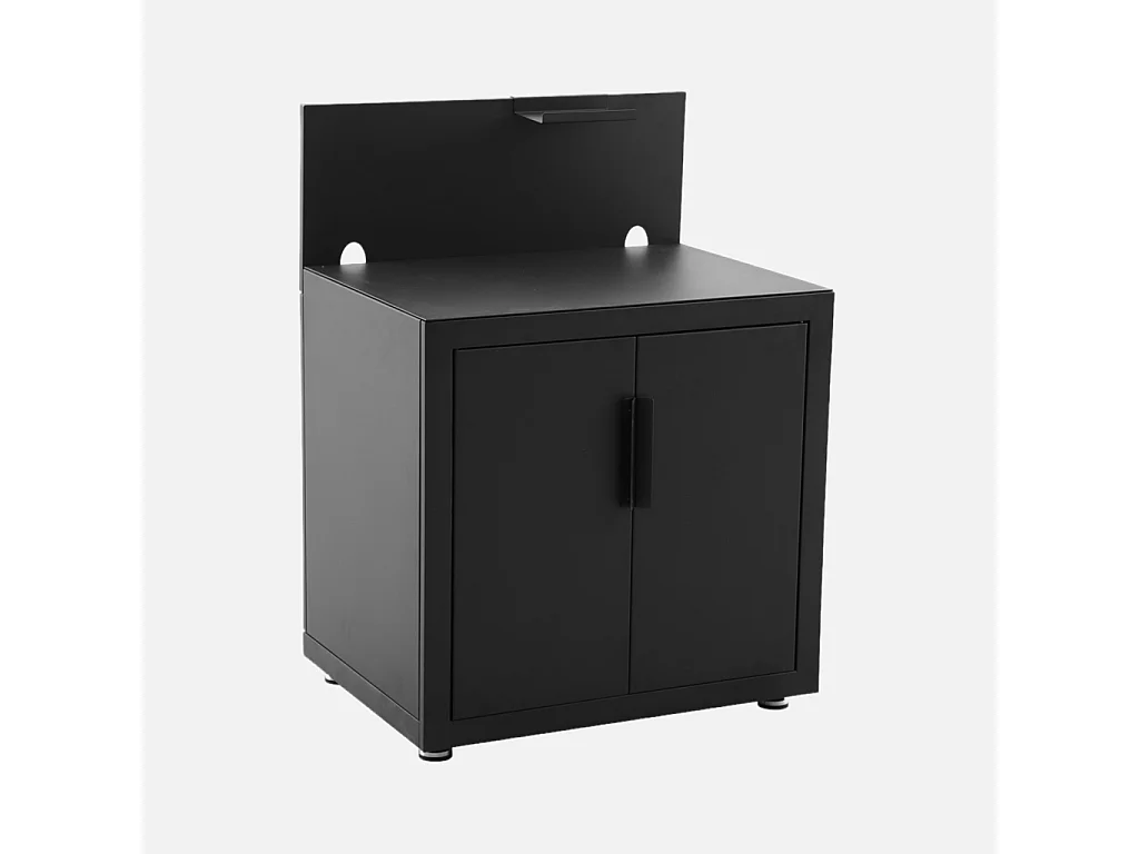 Cucina esterna in acciaio 2 porte 1 gancio, 80cm, nero