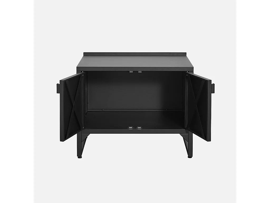 Cucina esterna in acciaio con 2 ante, 80cm, nero