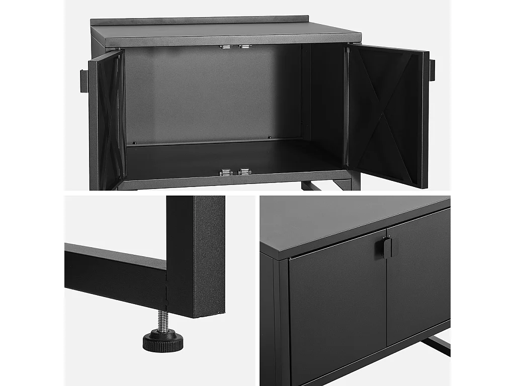 Cucina esterna in acciaio con 2 ante, 80cm, nero