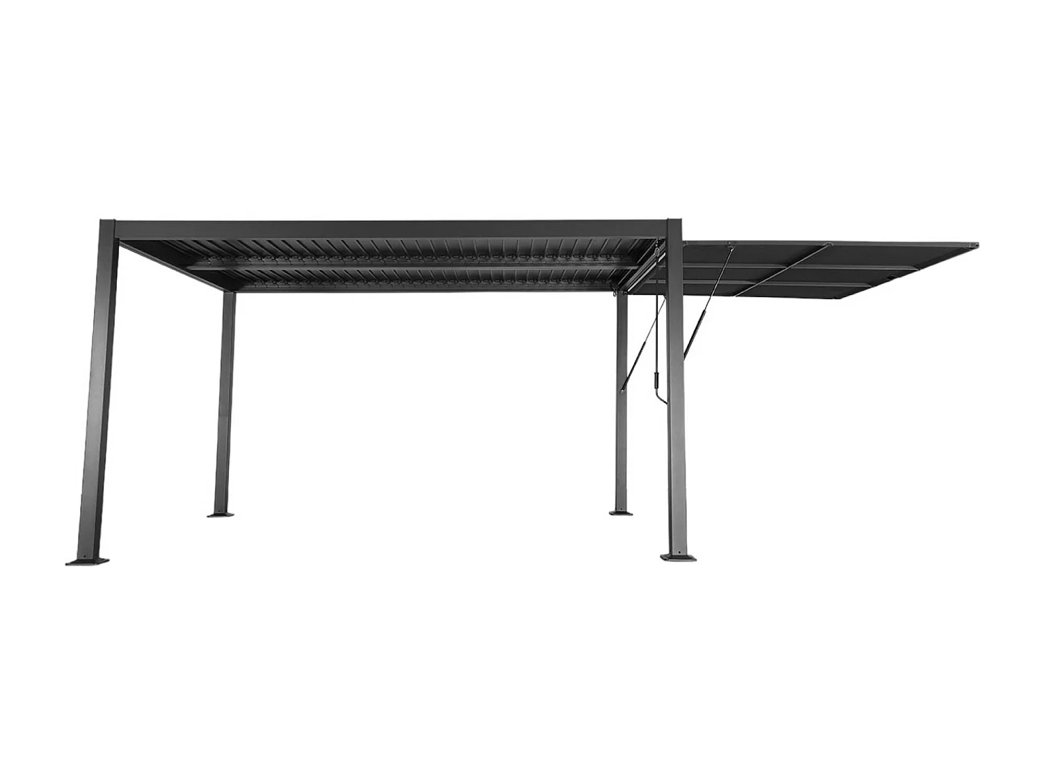 Pérgola bioclimática de aluminio y acero 3x4m + toldo 3m  antracita