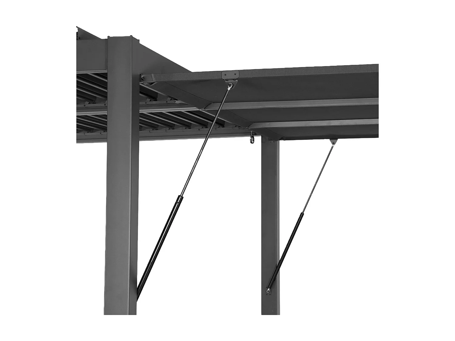 Pérgola bioclimática de aluminio y acero 3x4m + toldo 3m  antracita