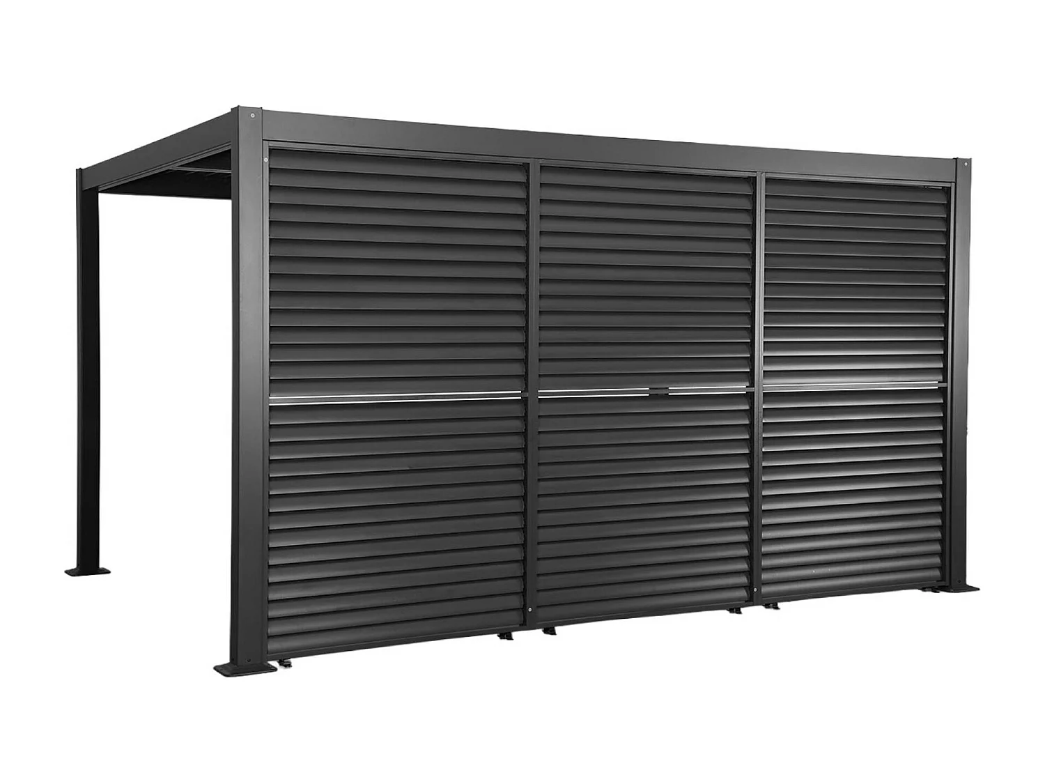 Pergola bioclimatica  3x4m in alluminio e acciaio + 3 persiane 1.3m