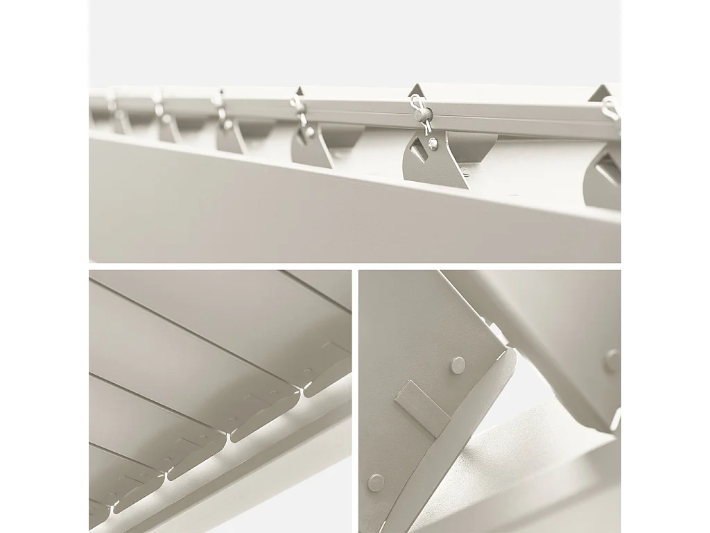 Pérgola bioclimática de aluminio 3x4m + 1 persiana 1m+ 1 persiana 1.3m