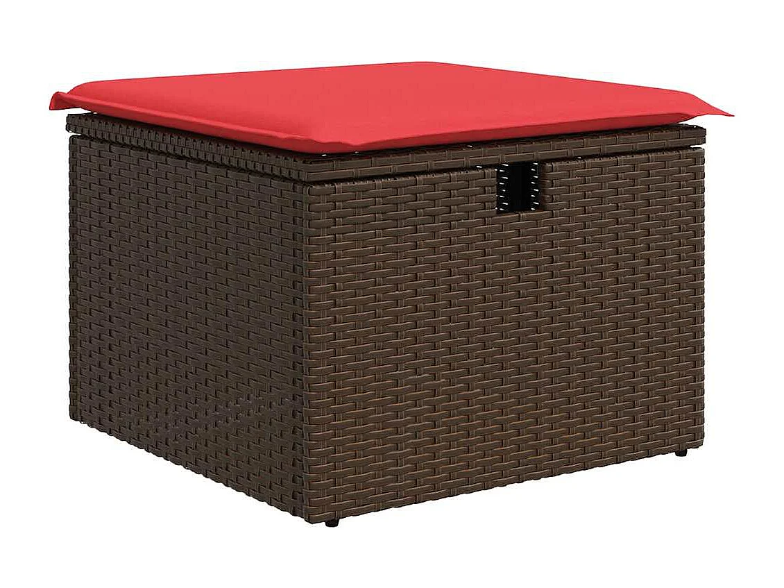 Set comedor de jardín 5 piezas y cojines ratán sintético marrón