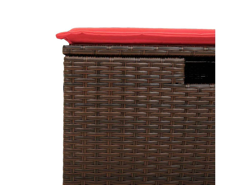 Set comedor de jardín 5 piezas y cojines ratán sintético marrón