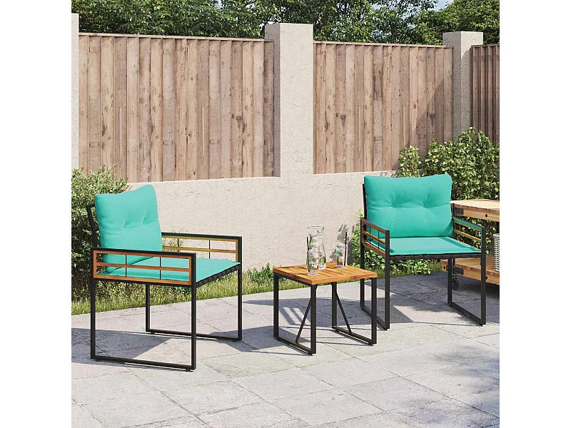 Juego de muebles de exterior con cojín 3 pcs Tuquesa