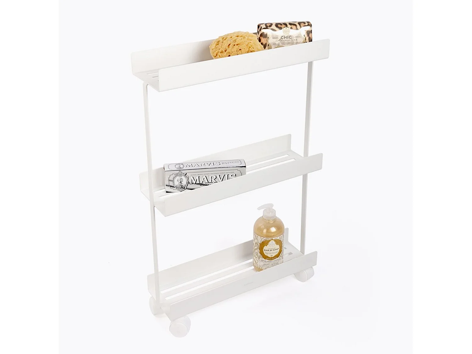 Desserte roulante 3 niveaux AURA Blanc - BATHBAZAAR