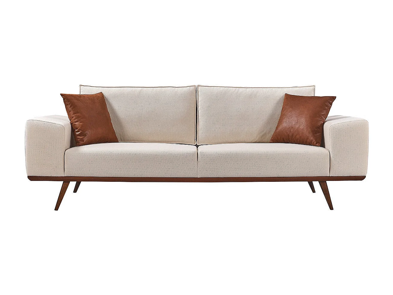 Set Divani Lucas – 2 Divani 3 posti + 1 Poltrona – Tessuto Chiaro