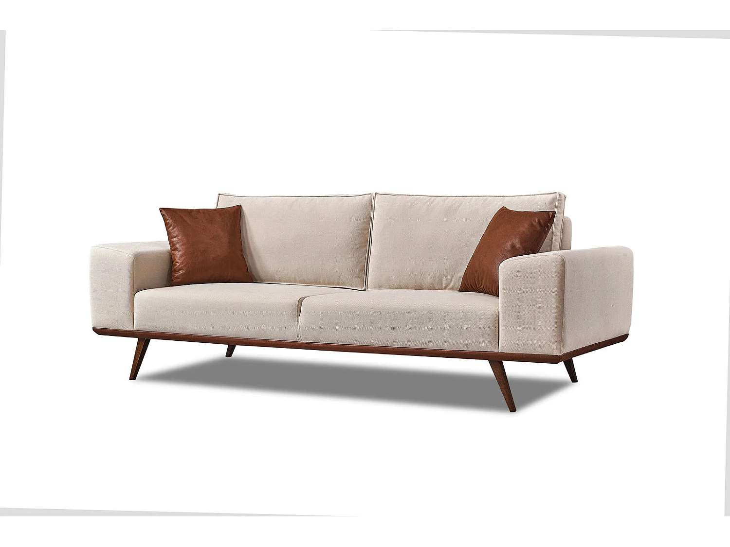 Set Divani Lucas – 2 Divani 3 posti + 1 Poltrona – Tessuto Chiaro