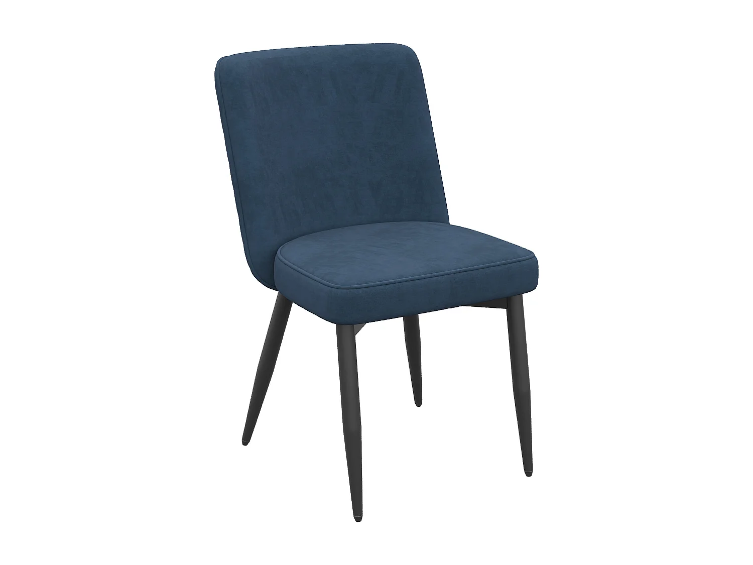 Lot de 4 chaises de salle à manger - 63 x 48 x 85 cm - pour salles à manger/salons/cafés - Style moderne - velours - bleu foncé