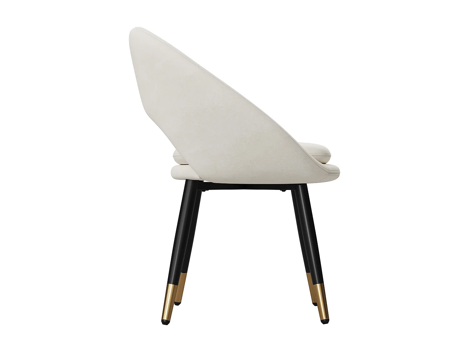 Set van 6 eetkamerstoelen - 59 x 59 x 77,5 cm - voor eetkamers/woonkamers/cafés - Moderne stijl - fluweel - beige