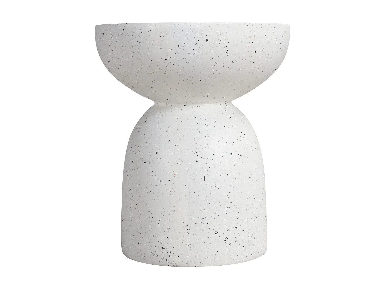 Stolik ogrodowy pomocniczy - 45 x 45 x 52,5 cm - wygląd trawertynu - lekki i praktyczny - tlenek magnezu - biały