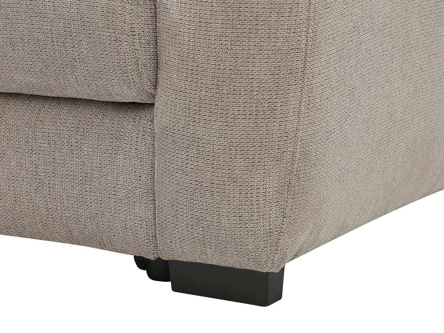 Canapé d'angle gauche convertible en tissu texturé taupe BESEMA