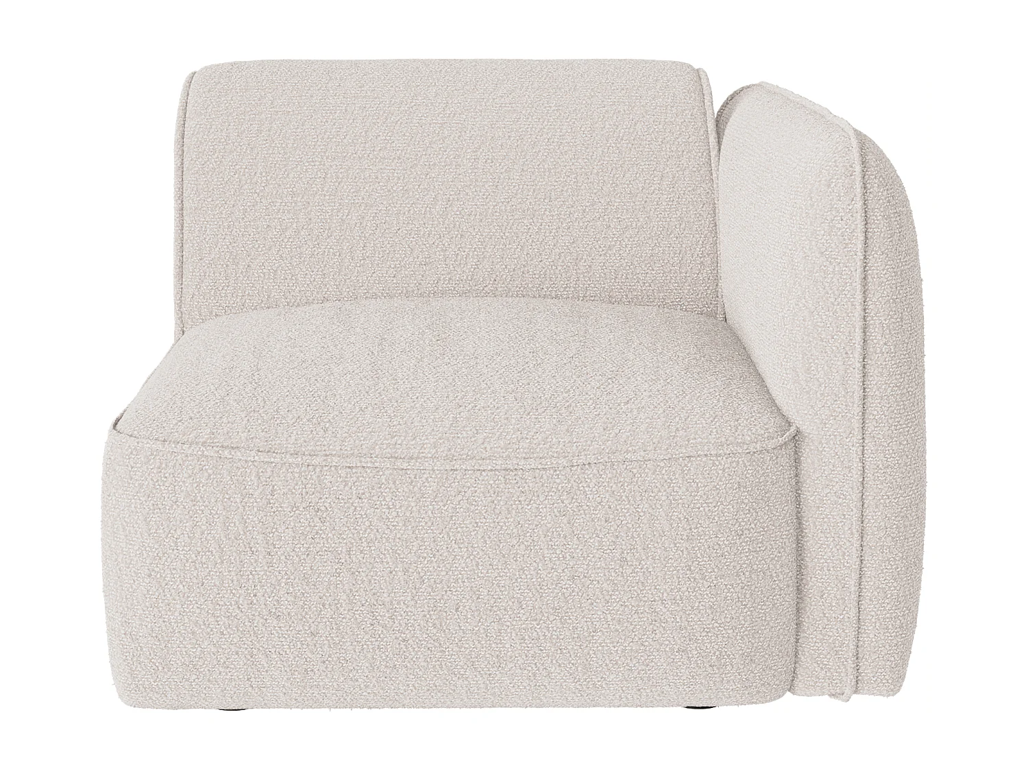 Fauteuil d'angle droit en tissu chenille beige CAMILIO de Maison Céphy