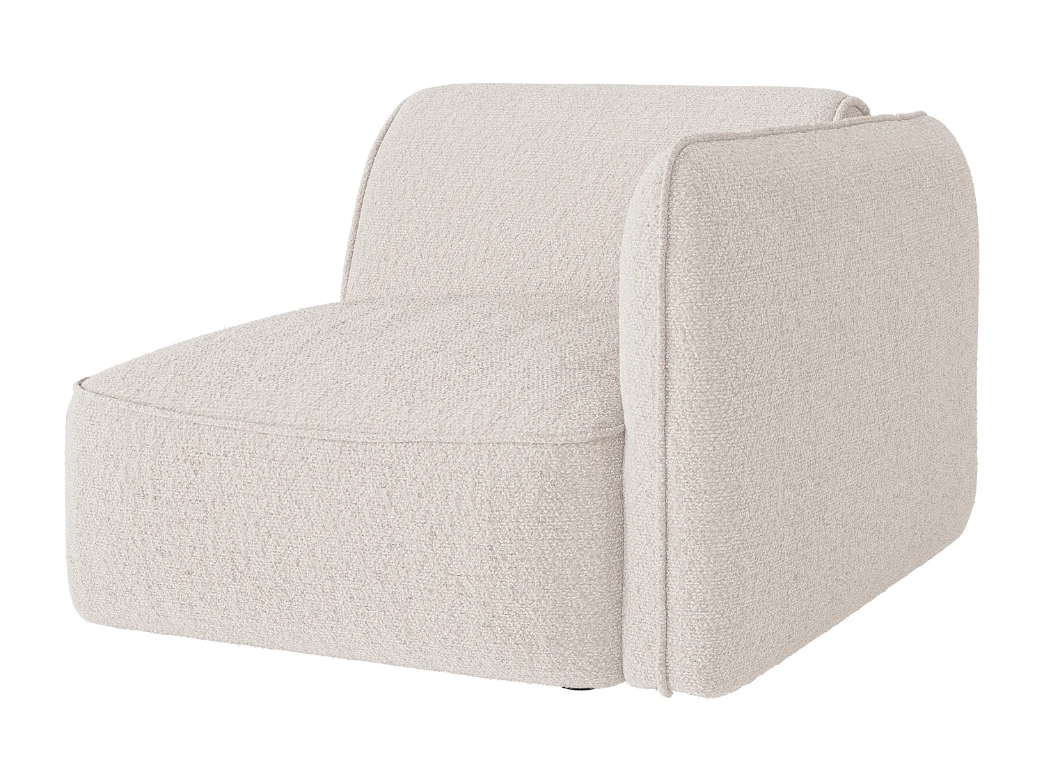 Fauteuil d'angle droit en tissu chenille beige CAMILIO de Maison Céphy
