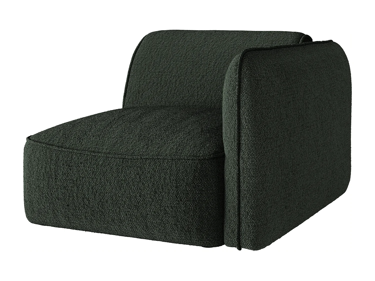 Fauteuil d'angle droit en tissu chenille vert CAMILIO de Maison Céphy