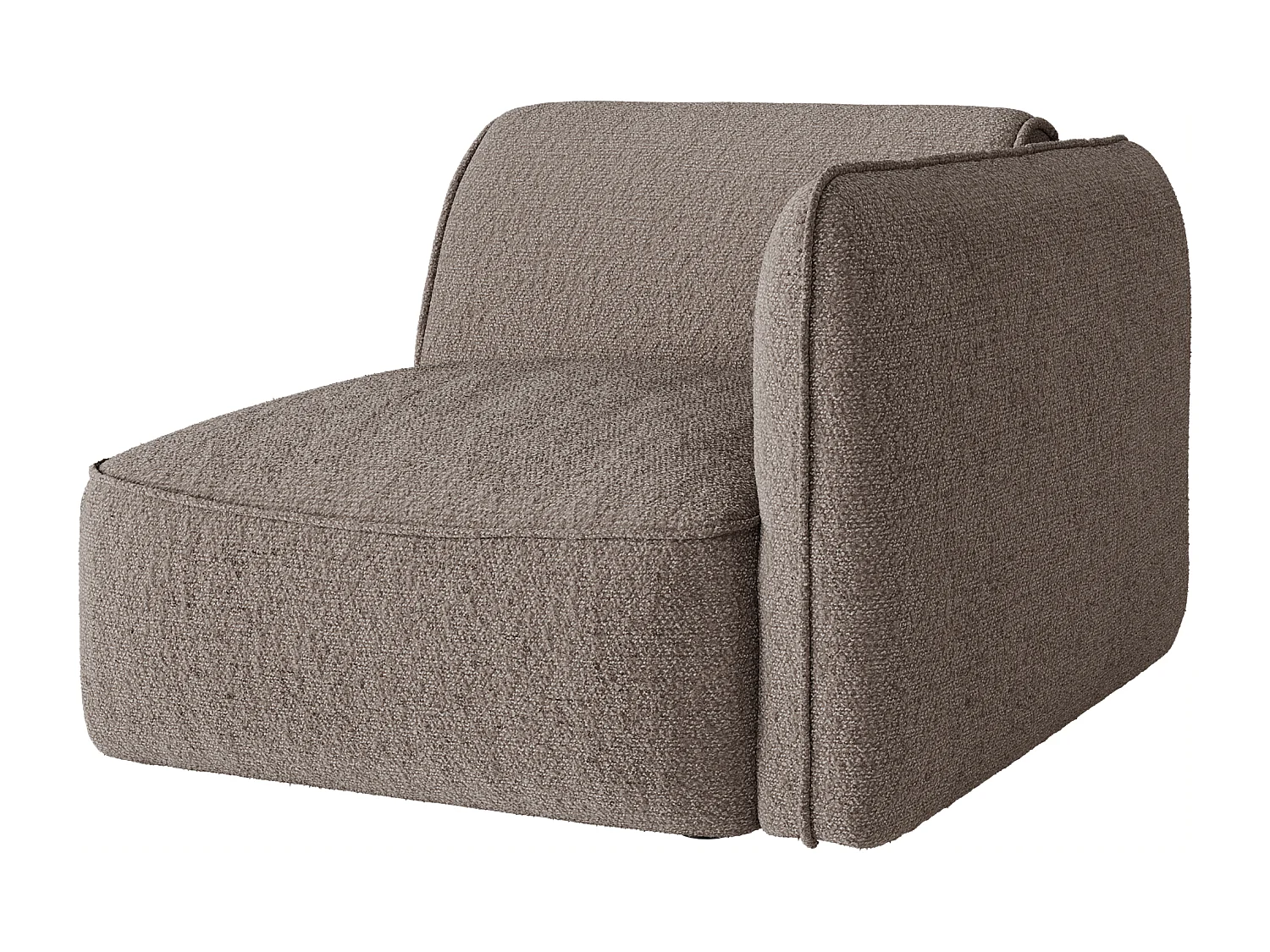 Fauteuil d'angle droit en tissu chenille taupe CAMILIO de Maison Céphy