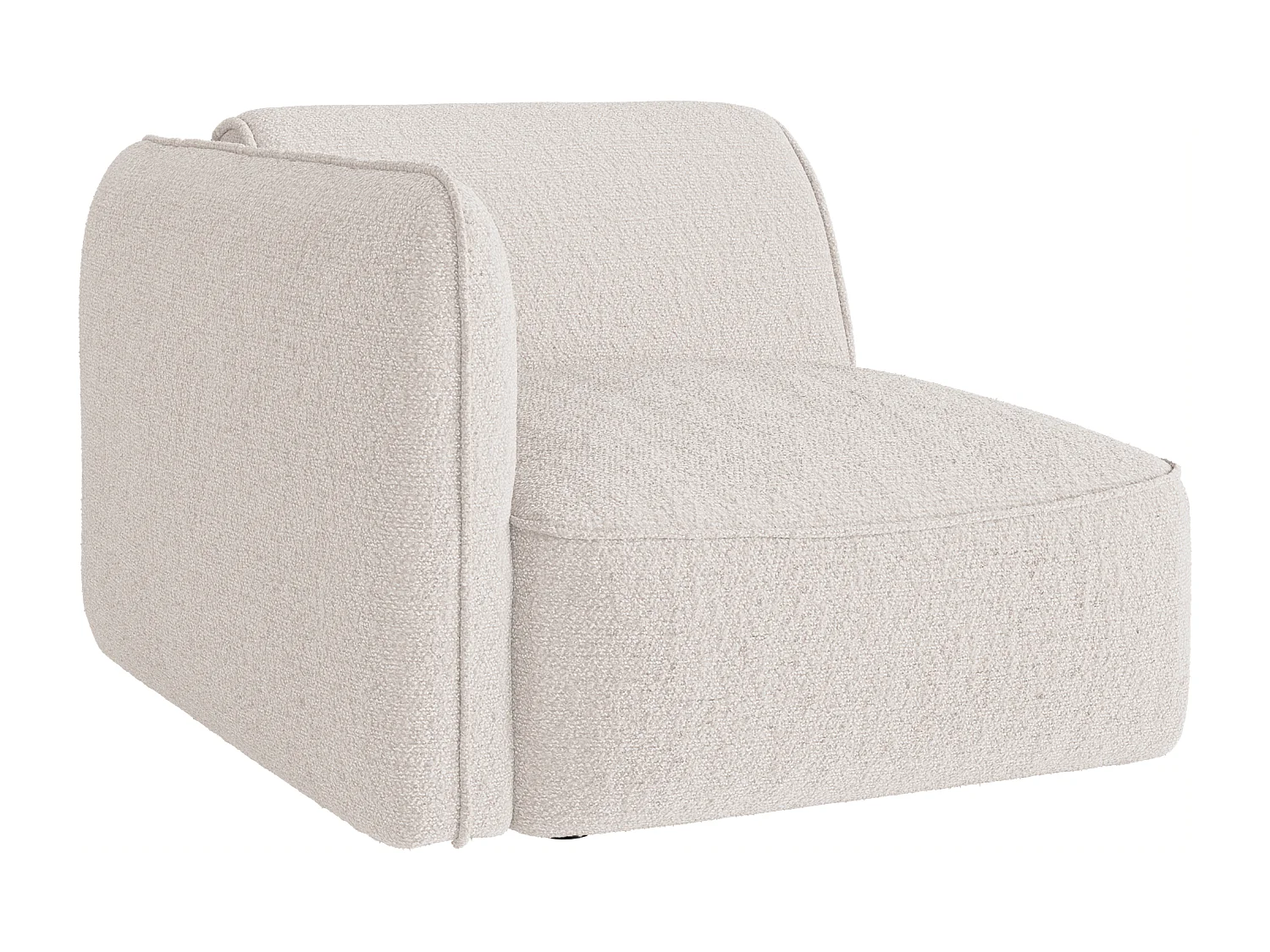 Fauteuil d'angle gauche en tissu chenille beige CAMILIO de Maison Céphy