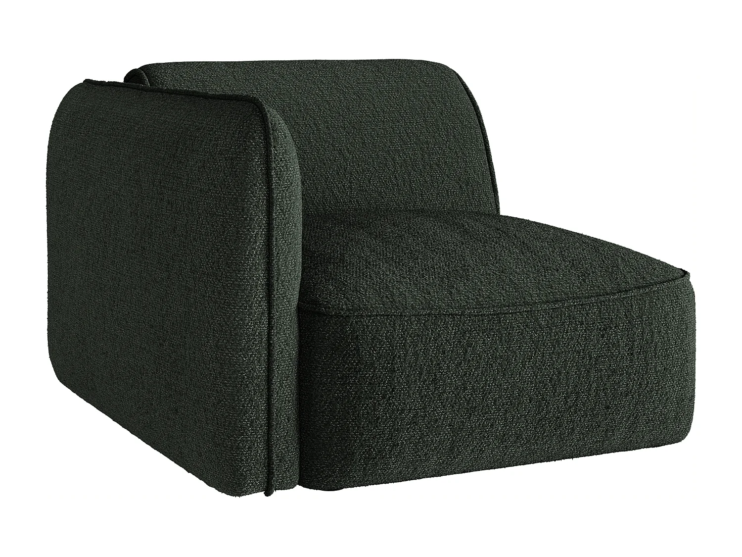 Fauteuil d'angle gauche en tissu chenille vert CAMILIO de Maison Céphy