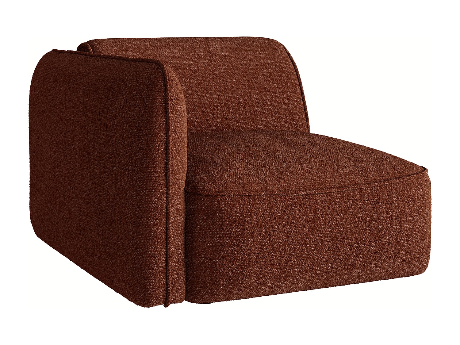 Fauteuil d'angle gauche en tissu chenille terracotta CAMILIO de Maison Céphy