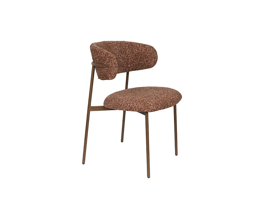Claes - Lot de 2 chaises en tissu et métal - Terracotta