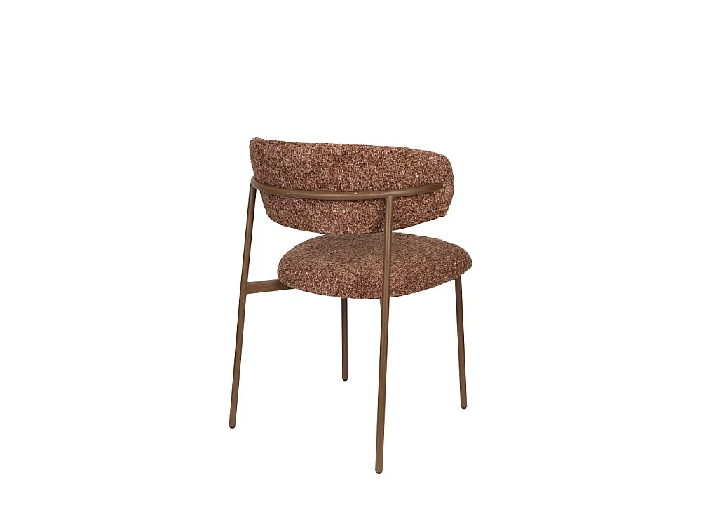 Claes - Lot de 2 chaises en tissu et métal - Terracotta