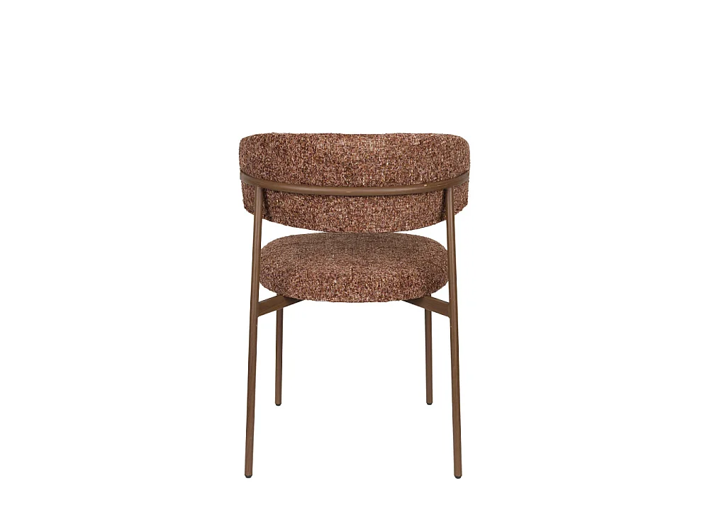 Claes - Lot de 2 chaises en tissu et métal - Terracotta