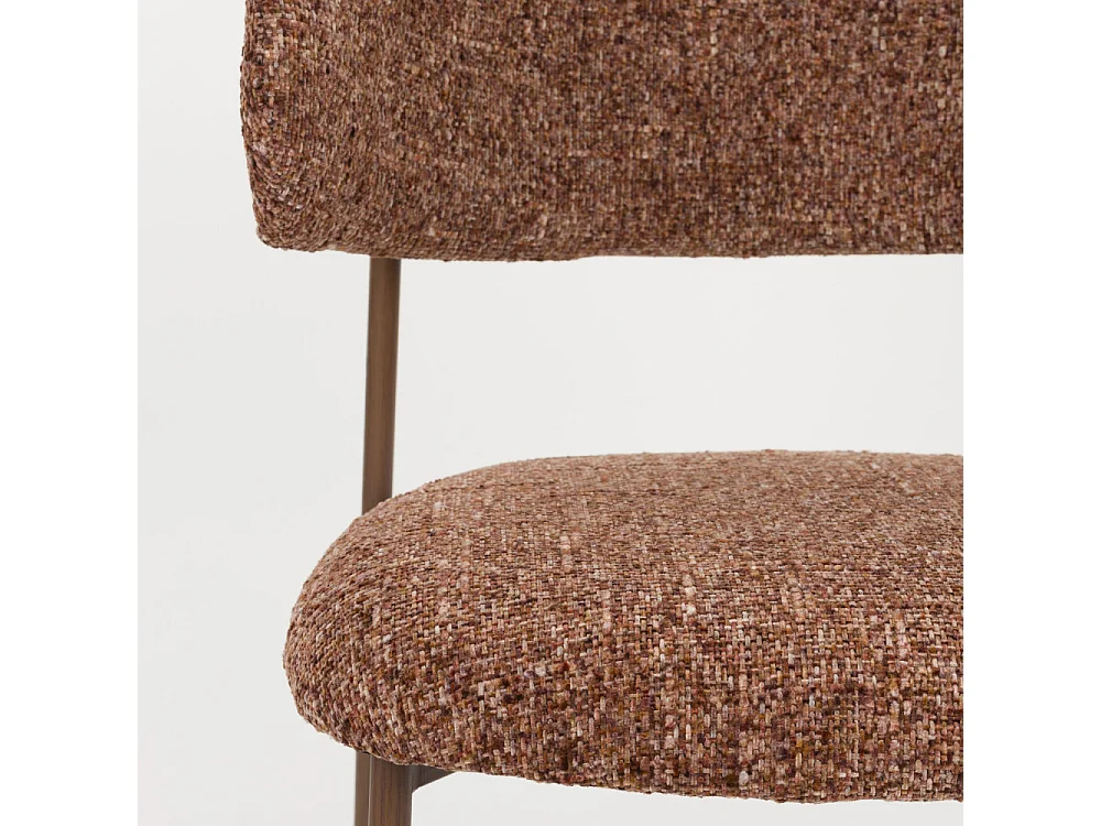 Claes - Lot de 2 chaises en tissu et métal - Terracotta