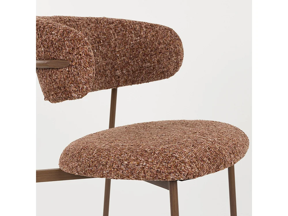 Claes - Lot de 2 chaises en tissu et métal - Terracotta