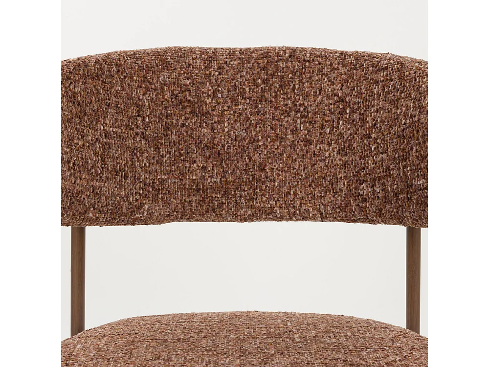 Claes - Lot de 2 chaises en tissu et métal - Terracotta
