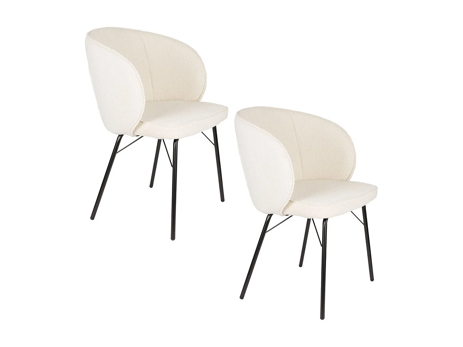 Chaises JOA en tissu bouclé - lot de 2