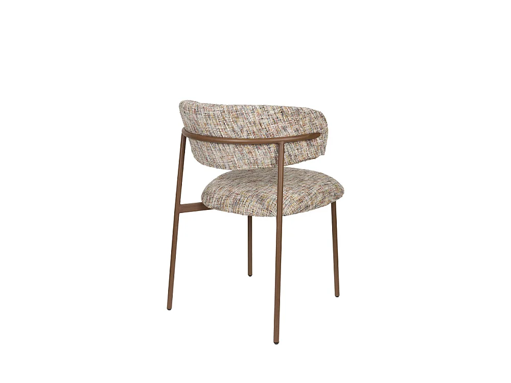 Claes - Lot de 2 chaises en tissu et métal - Beige