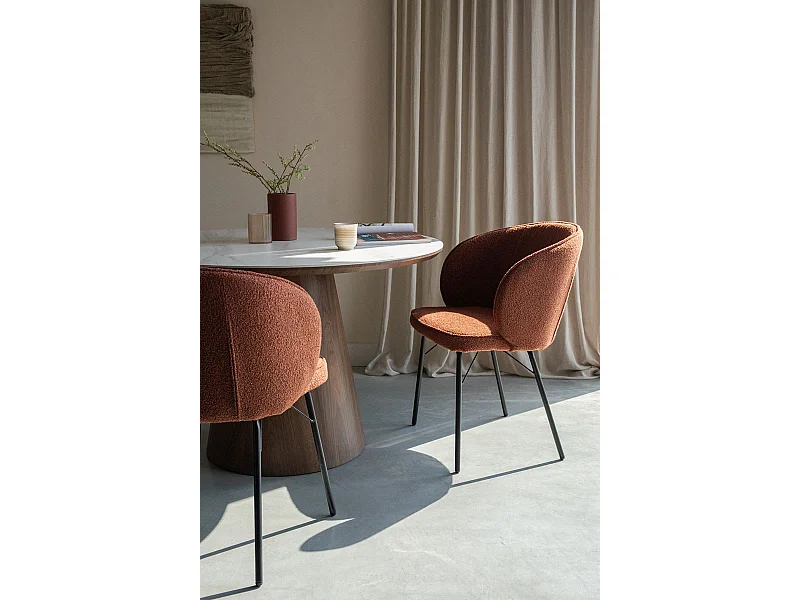 Chaises JOA en tissu bouclé - lot de 2