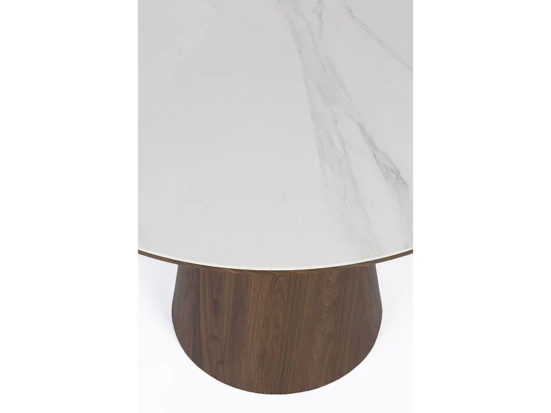 Almira, Table ronde bois mdf et céramique 115 cm