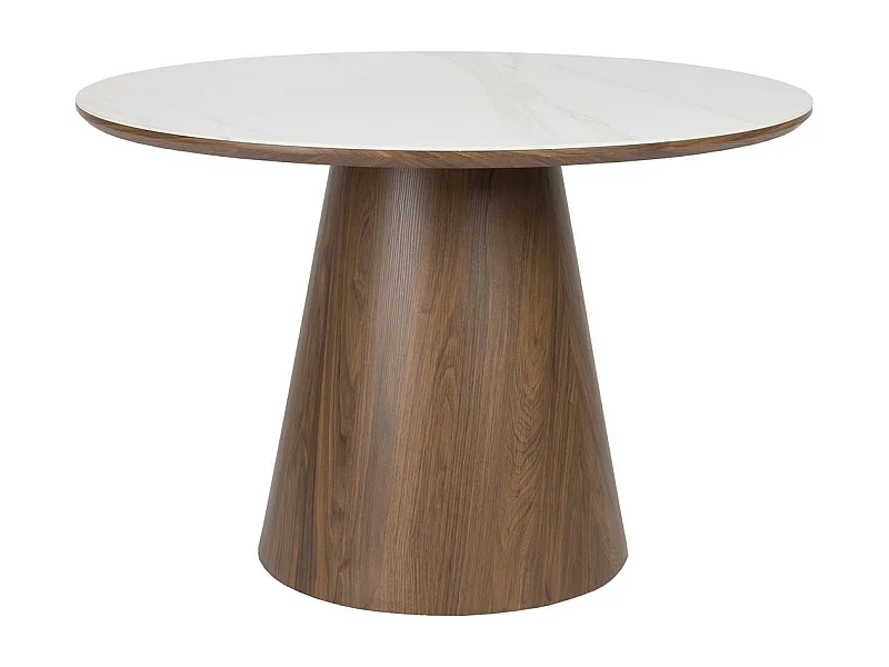 Almira, Table ronde bois mdf et céramique 115 cm