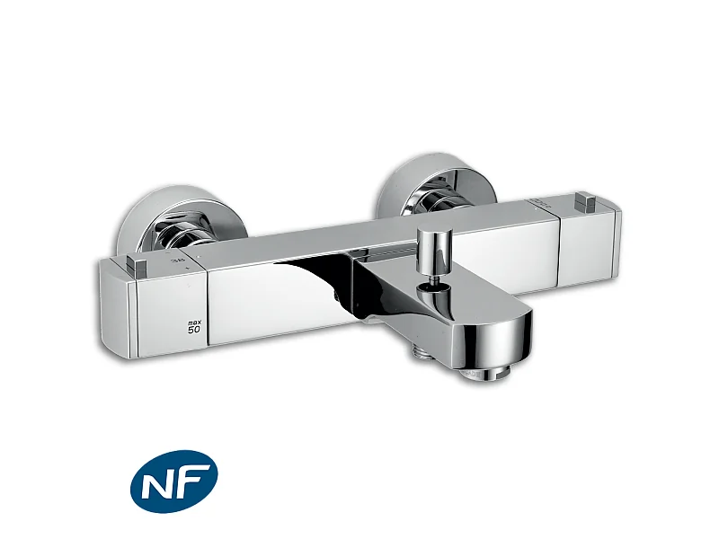 Munchen Misturador termostático para banheira e duche cromado Huber