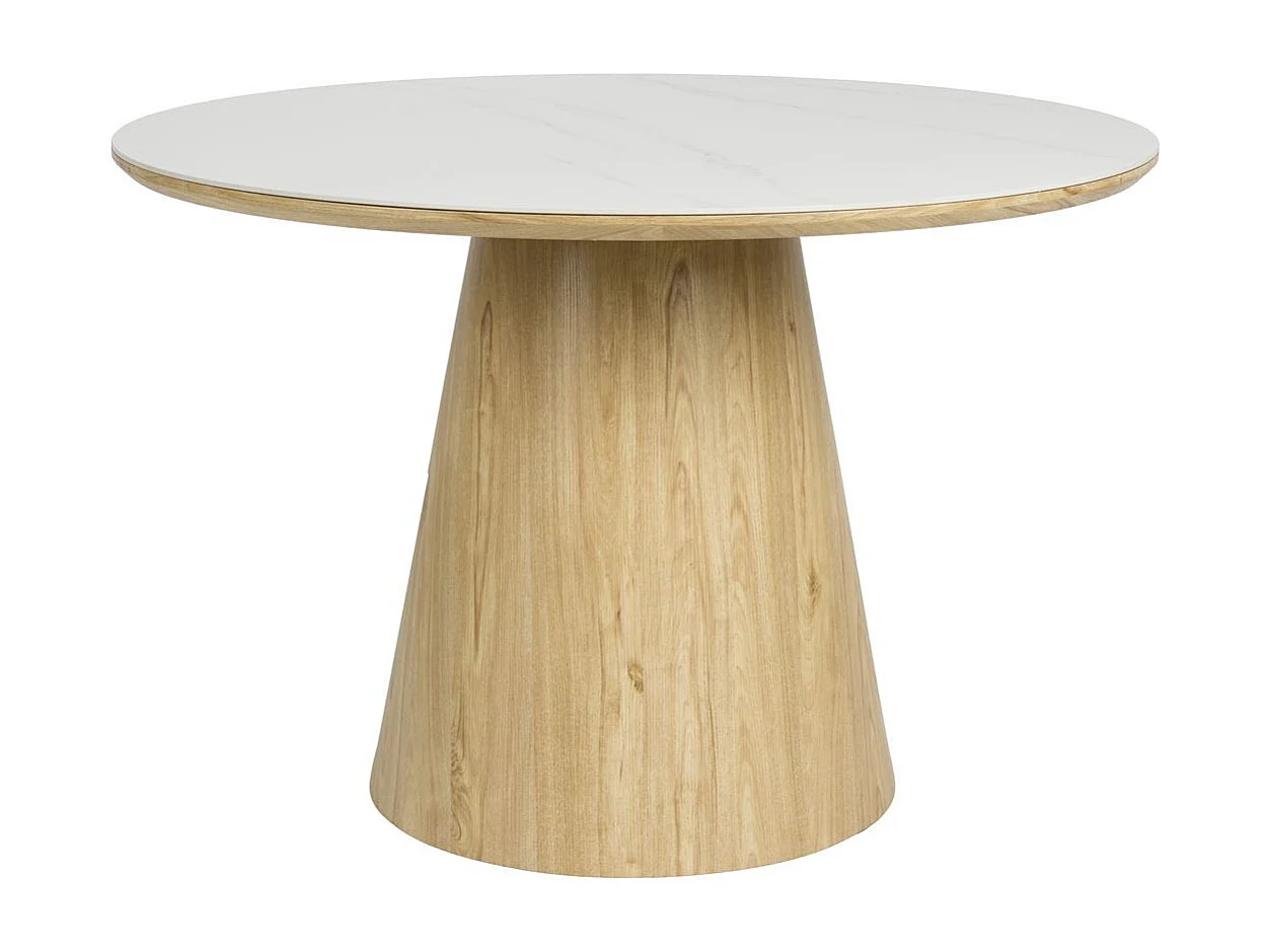 Almira, Table ronde bois mdf et céramique 115 cm