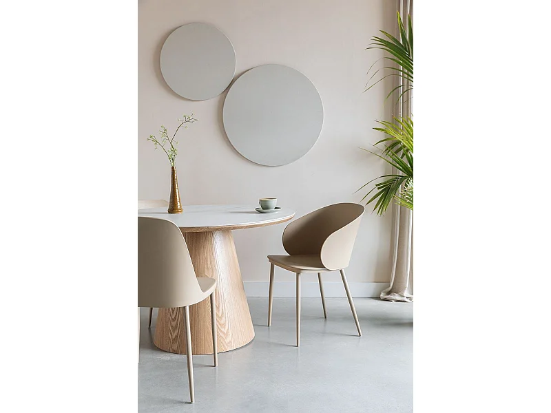 Almira, Table ronde bois mdf et céramique 115 cm