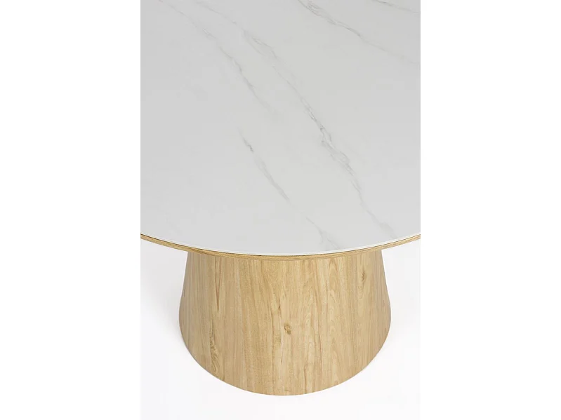 Almira, Table ronde bois mdf et céramique 115 cm