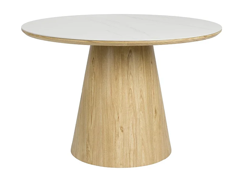 Almira, Table ronde bois mdf et céramique 115 cm